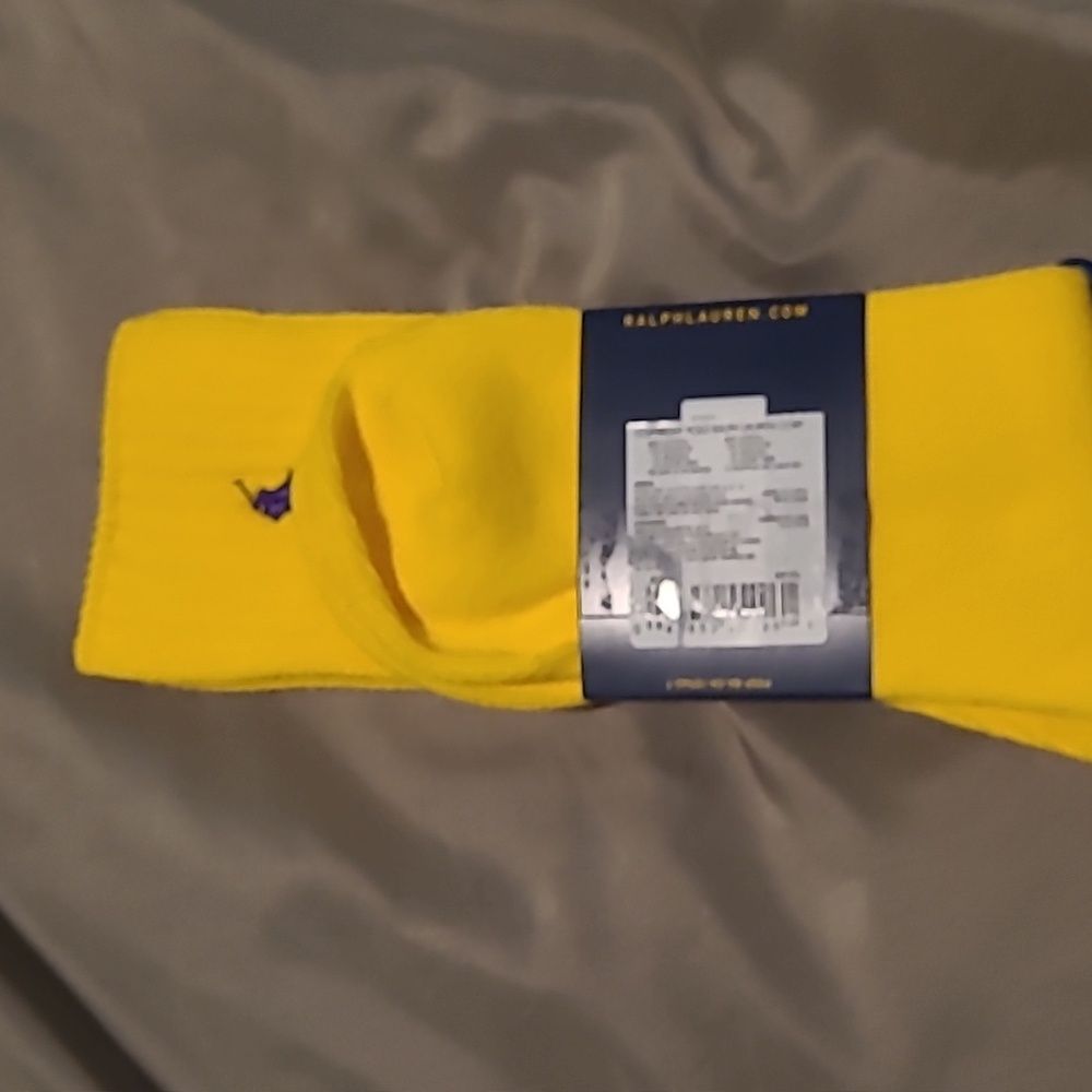 NWT Polo by Ralph Lauren Men's Yellow Socks - Picture 4 of 4